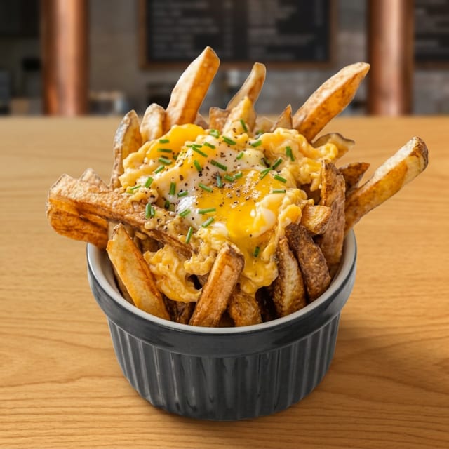 Egg & Homemade Fries.